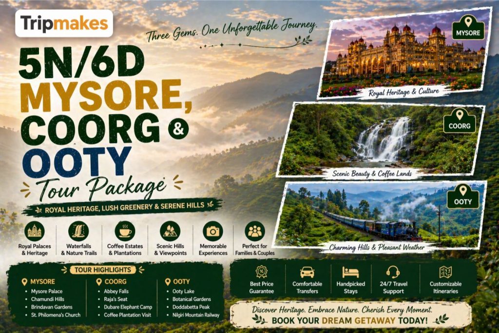5n6d mysore coorg ooty tour